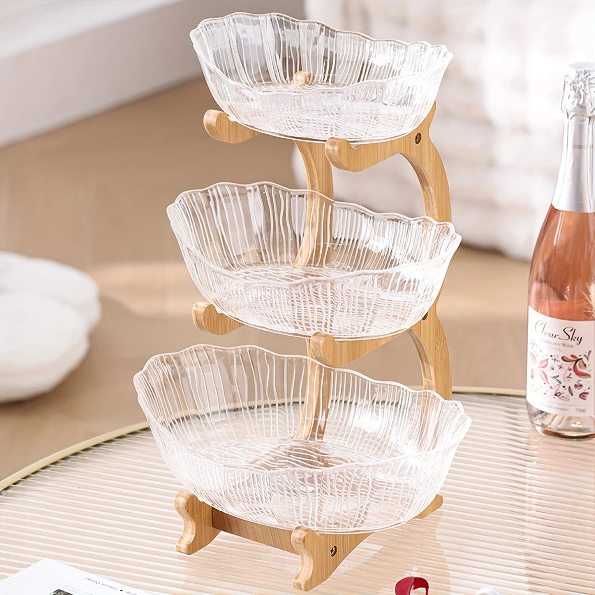 1pc Multi-Layer Plastic Tray for Household Kitchen, Dining Room, Living Room, Multifunctional And Novel Tableware Suitable for Tea Sets, Water Utensils, Candy, Biscuits, Bread, Wedding Banquets, Gift Giving, Birthdays