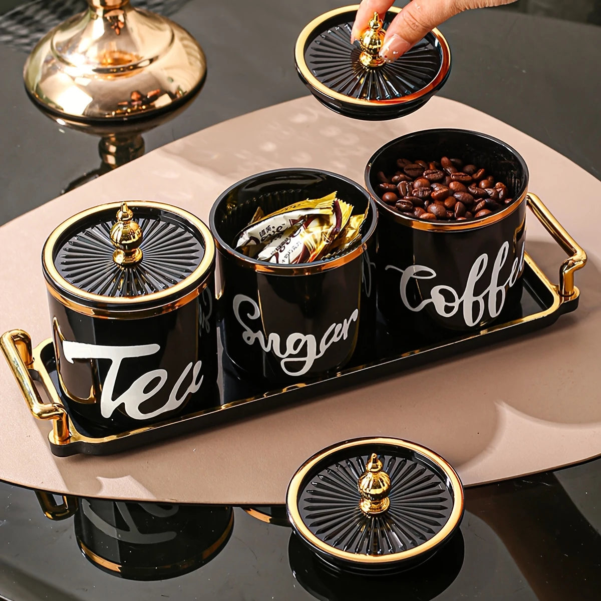 4pcs/1 set plastic multifunctional storage container, storage container tray set, household kitchen breakfast tray