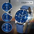 Luxury Men's Business Quartz Watch Top Casual Leather Strap Calendar Watches for Women Men Sports Wristclock