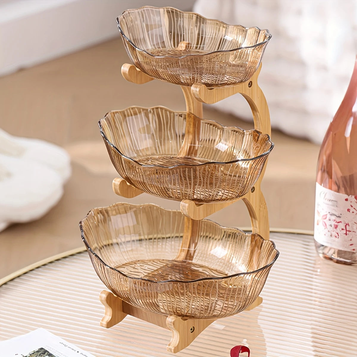 1pc Multi-Layer Plastic Tray for Household Kitchen, Dining Room, Living Room, Multifunctional And Novel Tableware Suitable for Tea Sets, Water Utensils, Candy, Biscuits, Bread, Wedding Banquets, Gift Giving, Birthdays