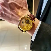Men'S Luxury Automatic Tourbillon Mechanical Watch by kaifuw official store