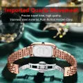 POEDAGAR brand fashionable luxury diamond square stainless steel waterproof quartz women's watch