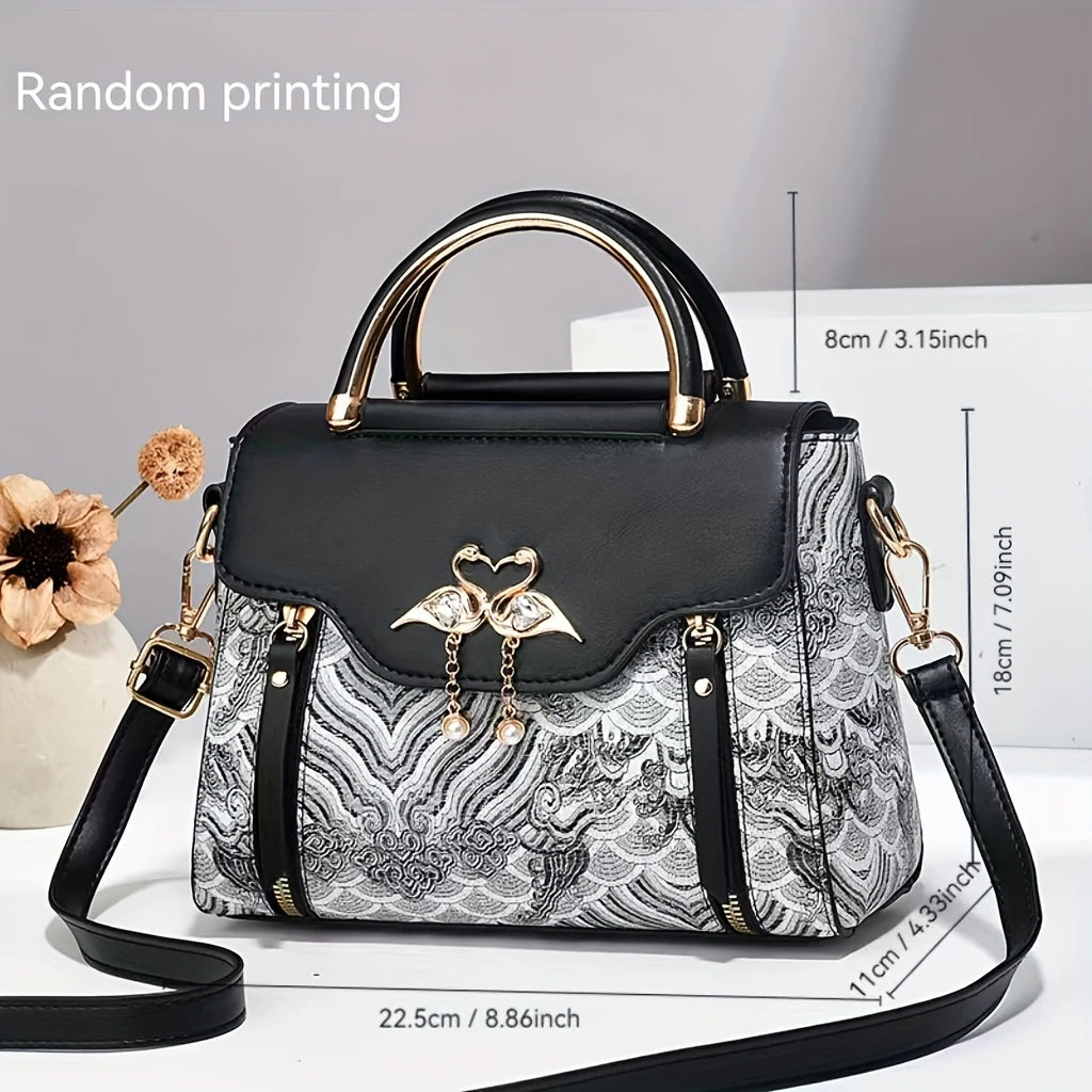 New High-End Textured Women’s Bag Stylish Practical Printed Handbag Trendy Shoulder & Crossbody Bag for Fashionable Ladies
