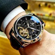 Men'S Luxury Automatic Tourbillon Mechanical Watch by kaifuw official store