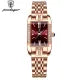 POEDAGAR brand fashionable luxury diamond square stainless steel waterproof quartz women's watch