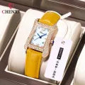 Chenxi Brand Fashion Business Waterproof Leather Wristwatch, Square Dial, Quartz Women's Watch