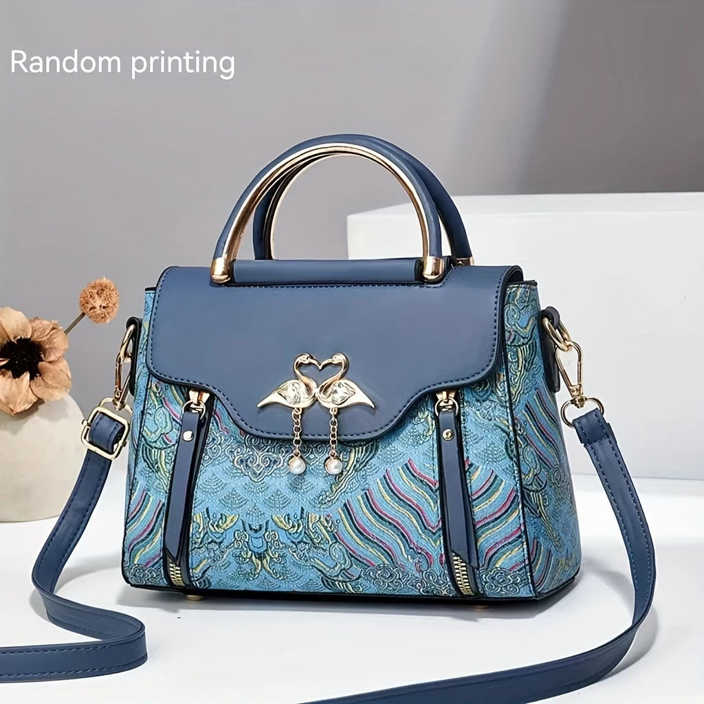 New High-End Textured Women’s Bag Stylish Practical Printed Handbag Trendy Shoulder & Crossbody Bag for Fashionable Ladies