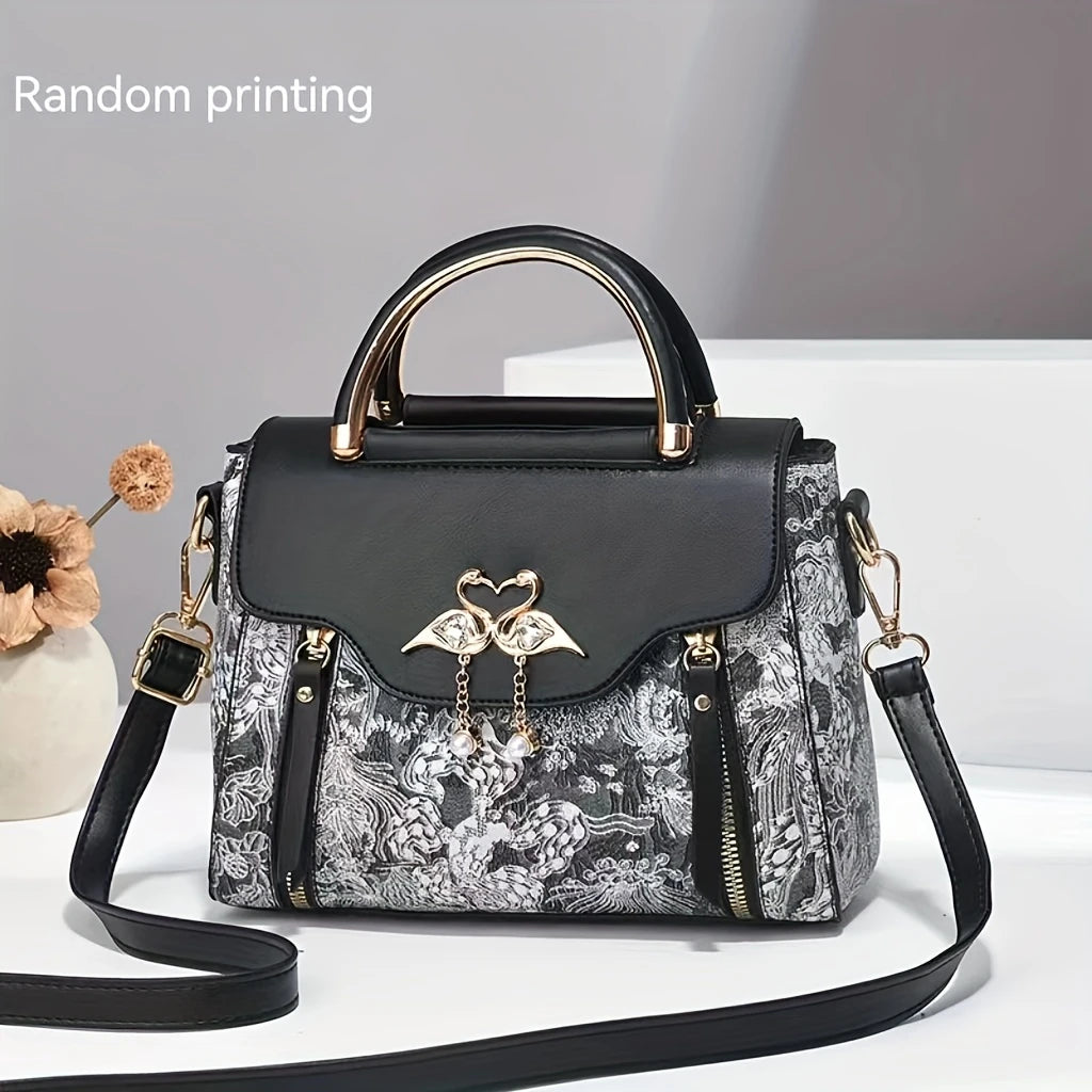 New High-End Textured Women’s Bag Stylish Practical Printed Handbag Trendy Shoulder & Crossbody Bag for Fashionable Ladies