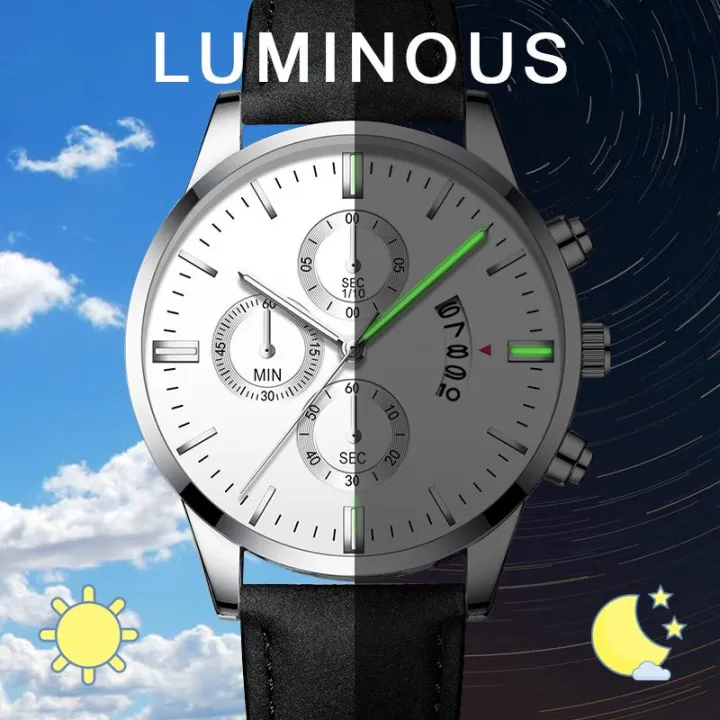 Luxury Men's Business Quartz Watch Top Casual Leather Strap Calendar Watches for Women Men Sports Wristclock