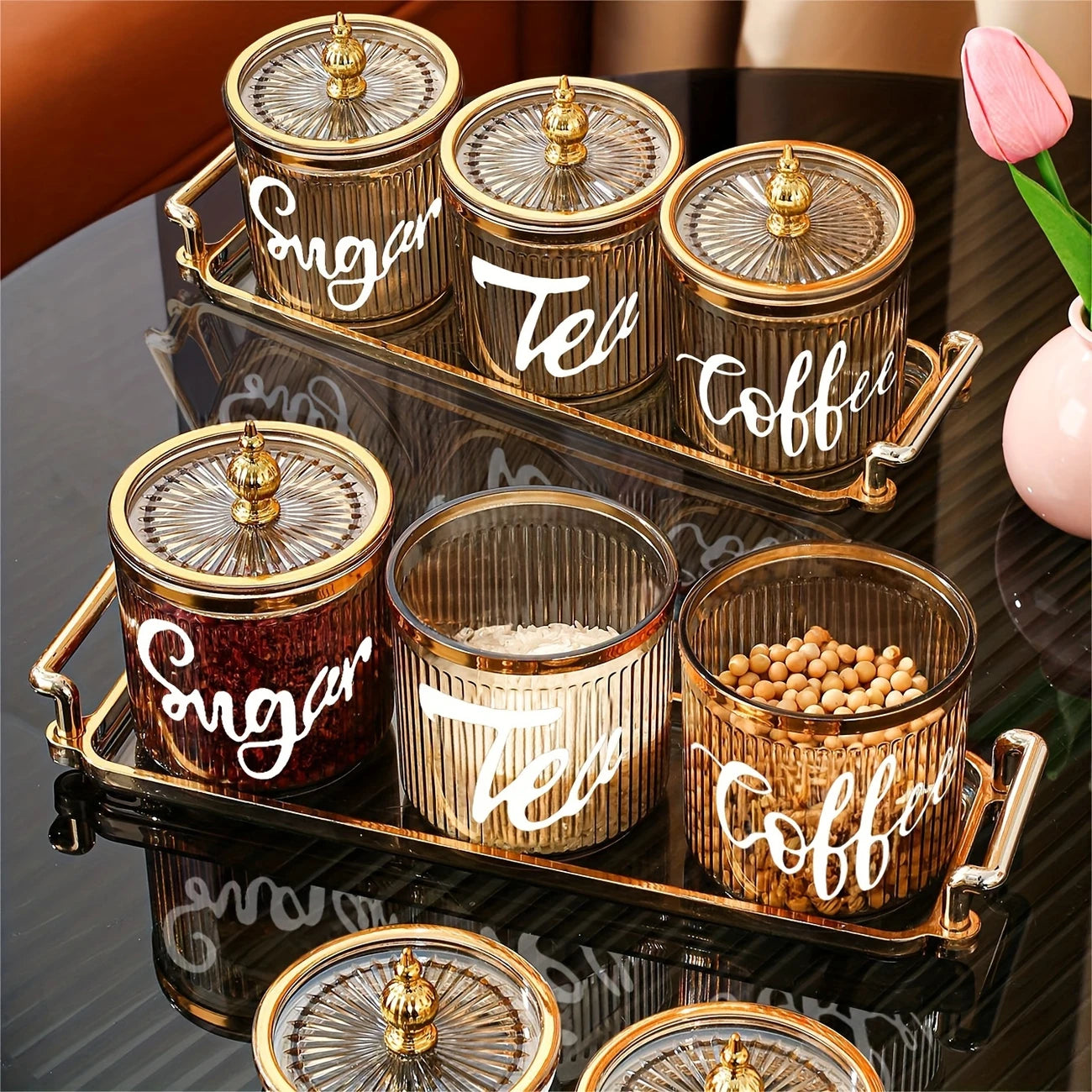 4pcs/1 set plastic multifunctional storage container, storage container tray set, household kitchen breakfast tray