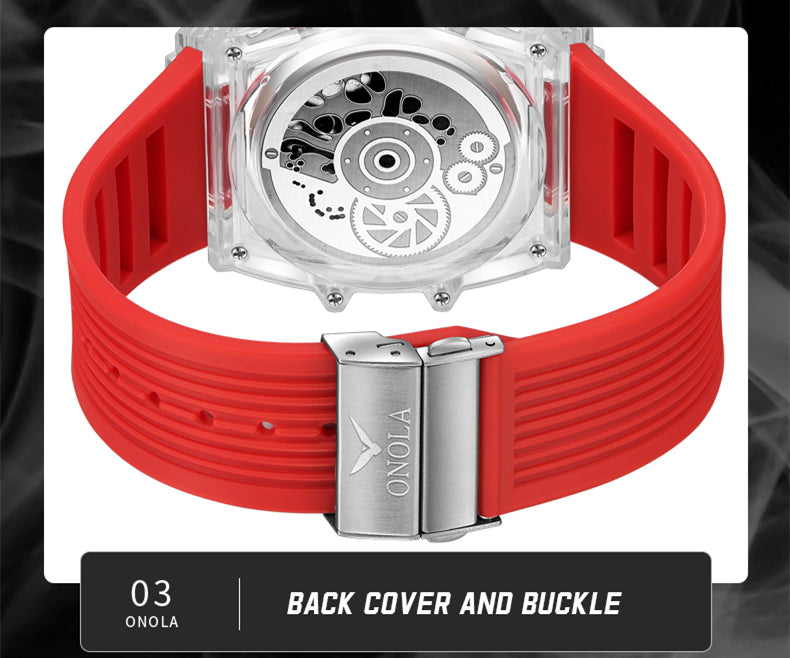 ONOLA Brand Fashion Business Waterproof Sports, Silicone Waterproof Quartz Men's Watch