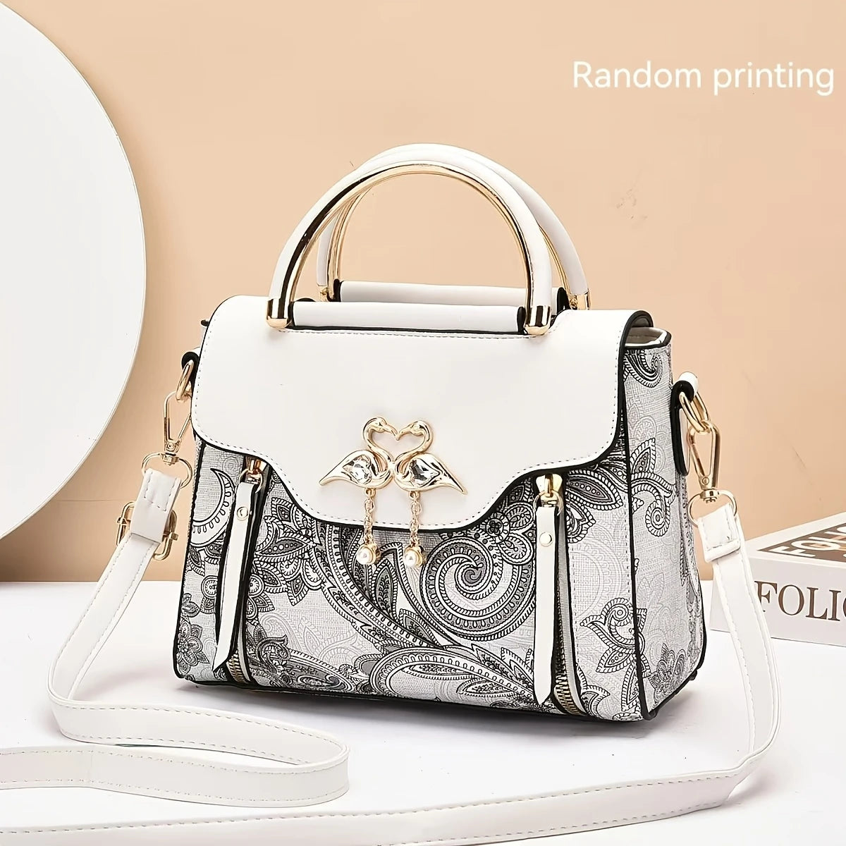 New High-End Textured Women’s Bag Stylish Practical Printed Handbag Trendy Shoulder & Crossbody Bag for Fashionable Ladies