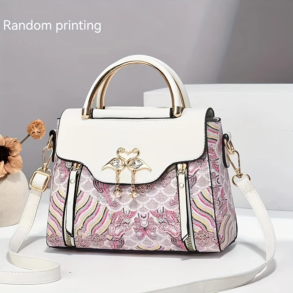 New High-End Textured Women’s Bag Stylish Practical Printed Handbag Trendy Shoulder & Crossbody Bag for Fashionable Ladies
