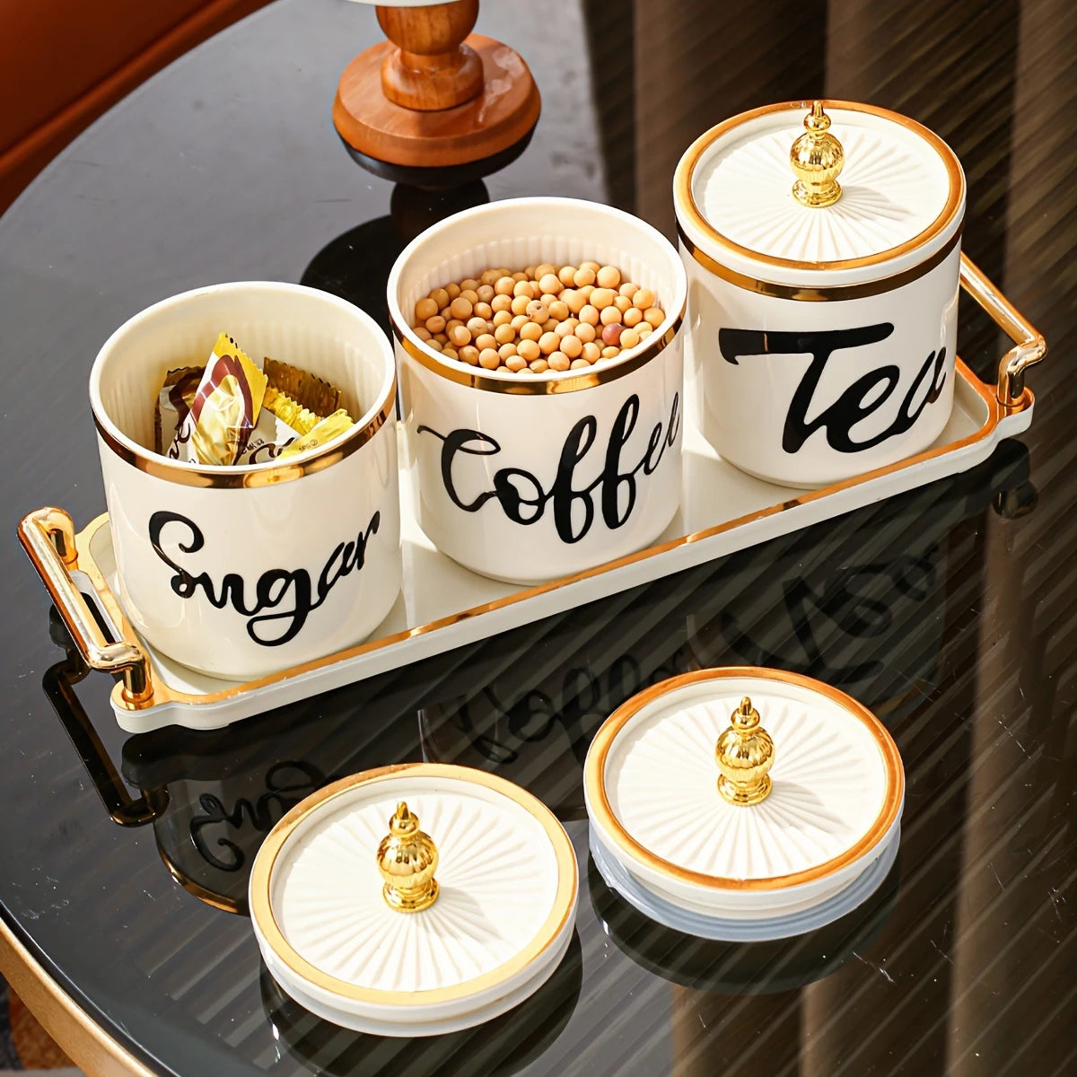 4pcs/1 set plastic multifunctional storage container, storage container tray set, household kitchen breakfast tray