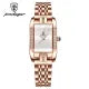 POEDAGAR brand fashionable luxury diamond square stainless steel waterproof quartz women's watch