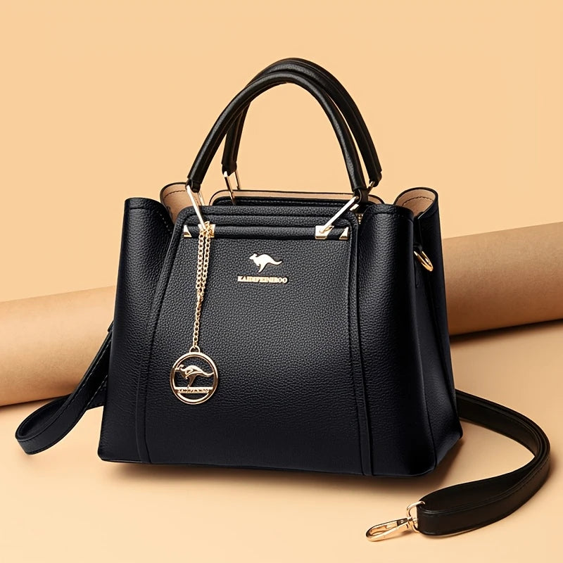 Women's Fashion Striped Faux Handbag - High Quality, Adjustable Shoulder Crossbody Bag