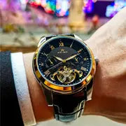 Men'S Luxury Automatic Tourbillon Mechanical Watch by kaifuw official store
